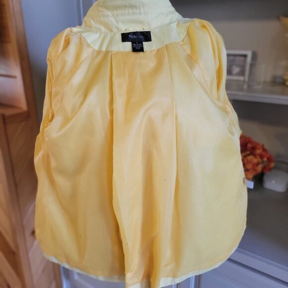 Style & Co  Swing  Yellow Rain Coat /  Peacock  Jacket  -  L - Picture 6 of 10